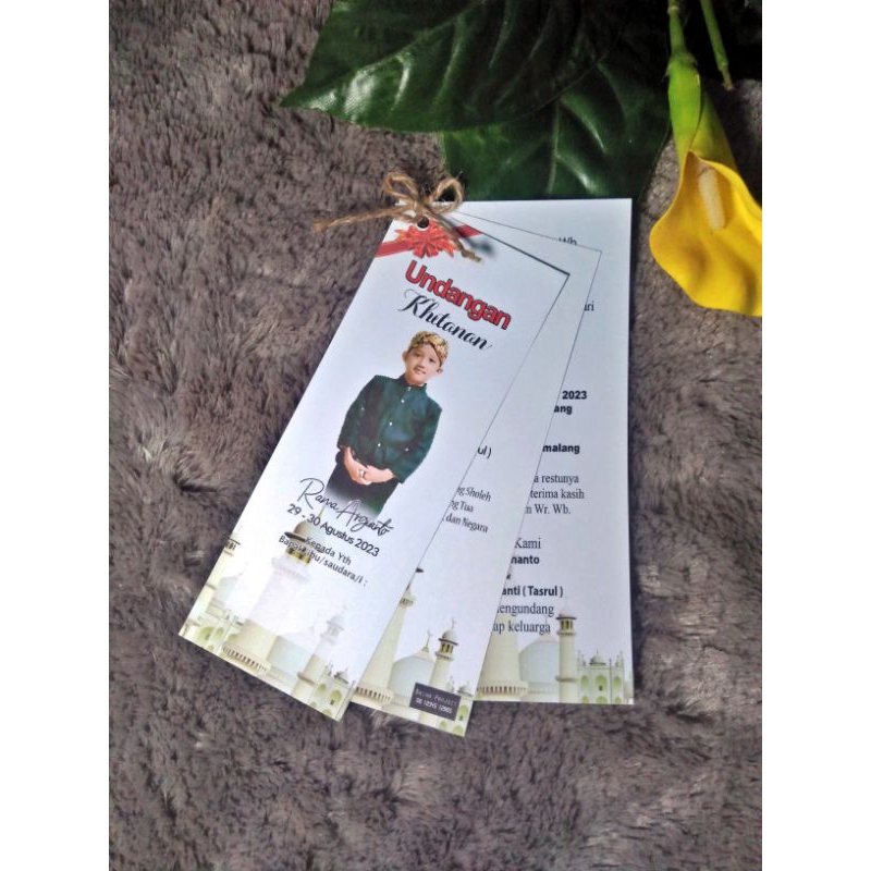 Undangan hangtag khitan/undangan khitanan unik elegan mewah modern simple