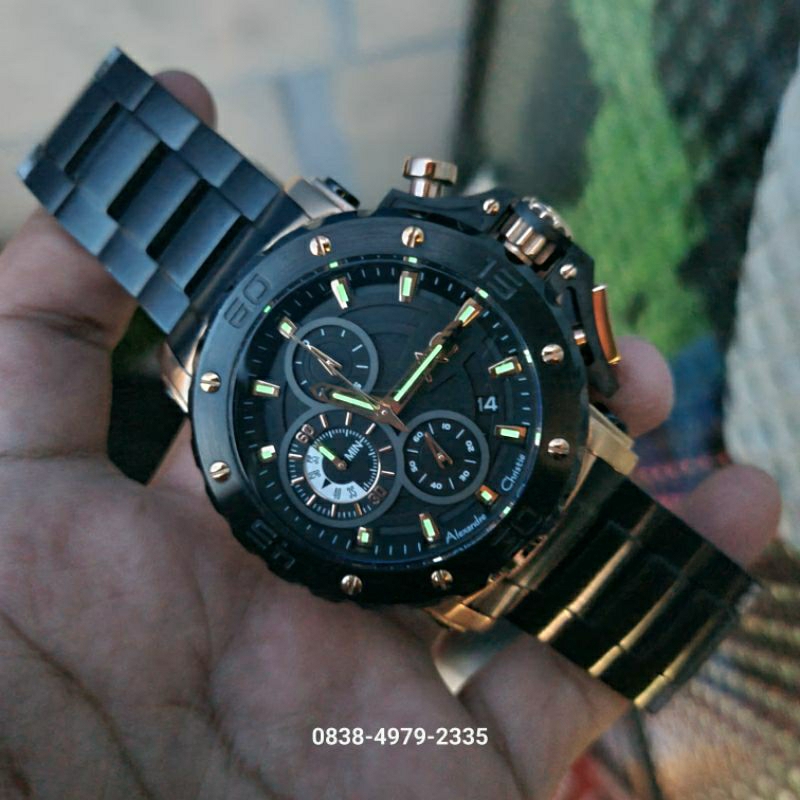 Jam Tangan Pria Rantai Alexandre Christie AC 9205 MC Original Second Preloved Bekas