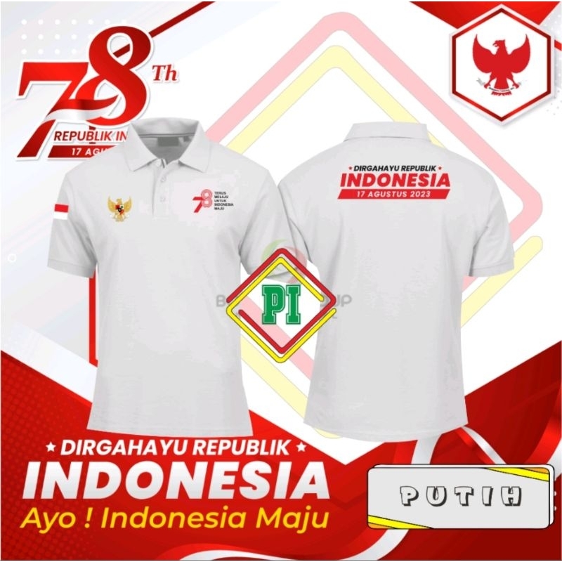 KAOS POLO (KERAH) DIRGAHAYU HUT RI KE 78 versi 1