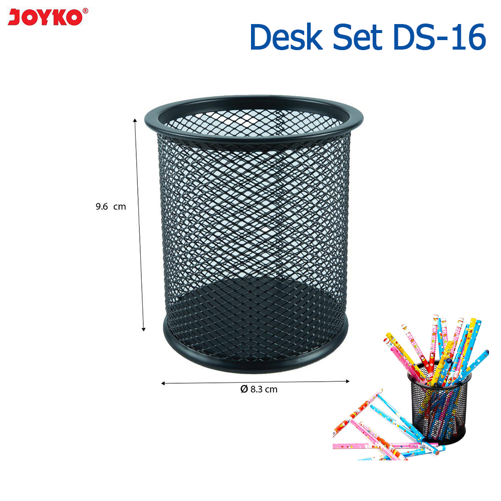 

Pusapu Desk Set Pen Holder Tempat Alat Tulis Jaring Bulat Jala Joyko DS-16