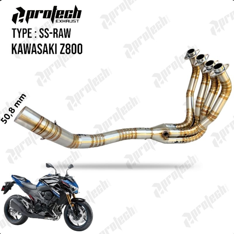Kawasaki Z800 — Header Stainless · Silver — foto 2