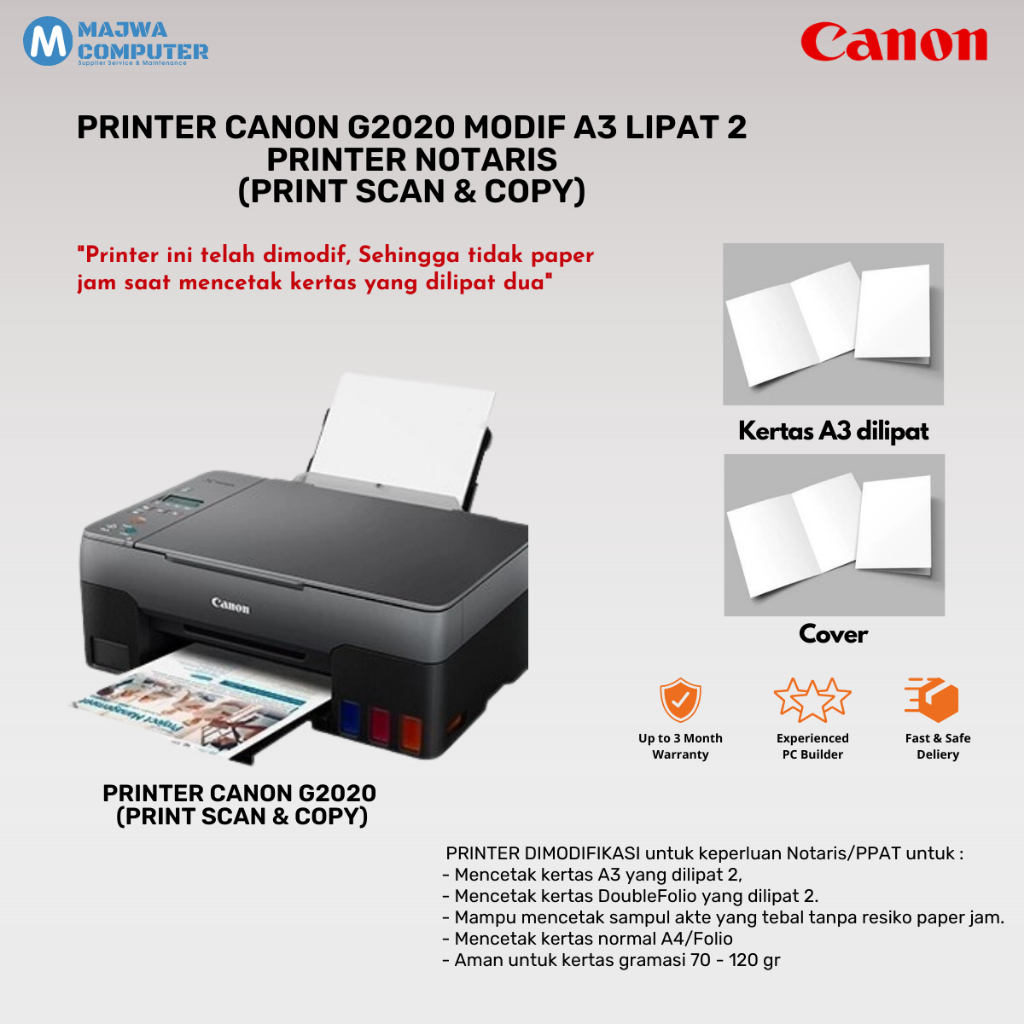 Printer Canon Untuk Notaris/ PPAT (A3 LIPAT) - G2020 Print scan copy