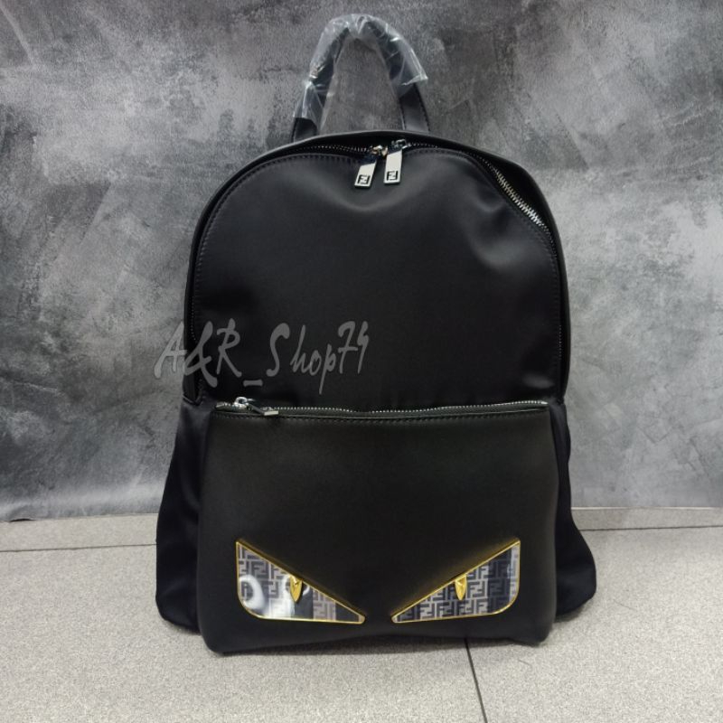 Tas Ransel Fendi Monster Black Backpack Premium Quality