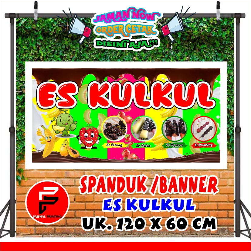 Spanduk Es Kulkul / Banner Es Kulkul Ukuran 120 x  60 cm