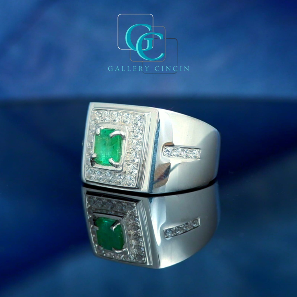 Cincin perak pria ikat batu akik permata custom 148