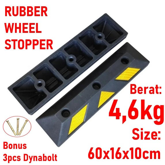 Wheel stopper rubber / Pengganjal Ban Mobil / Pembatas Parkir / Bumper