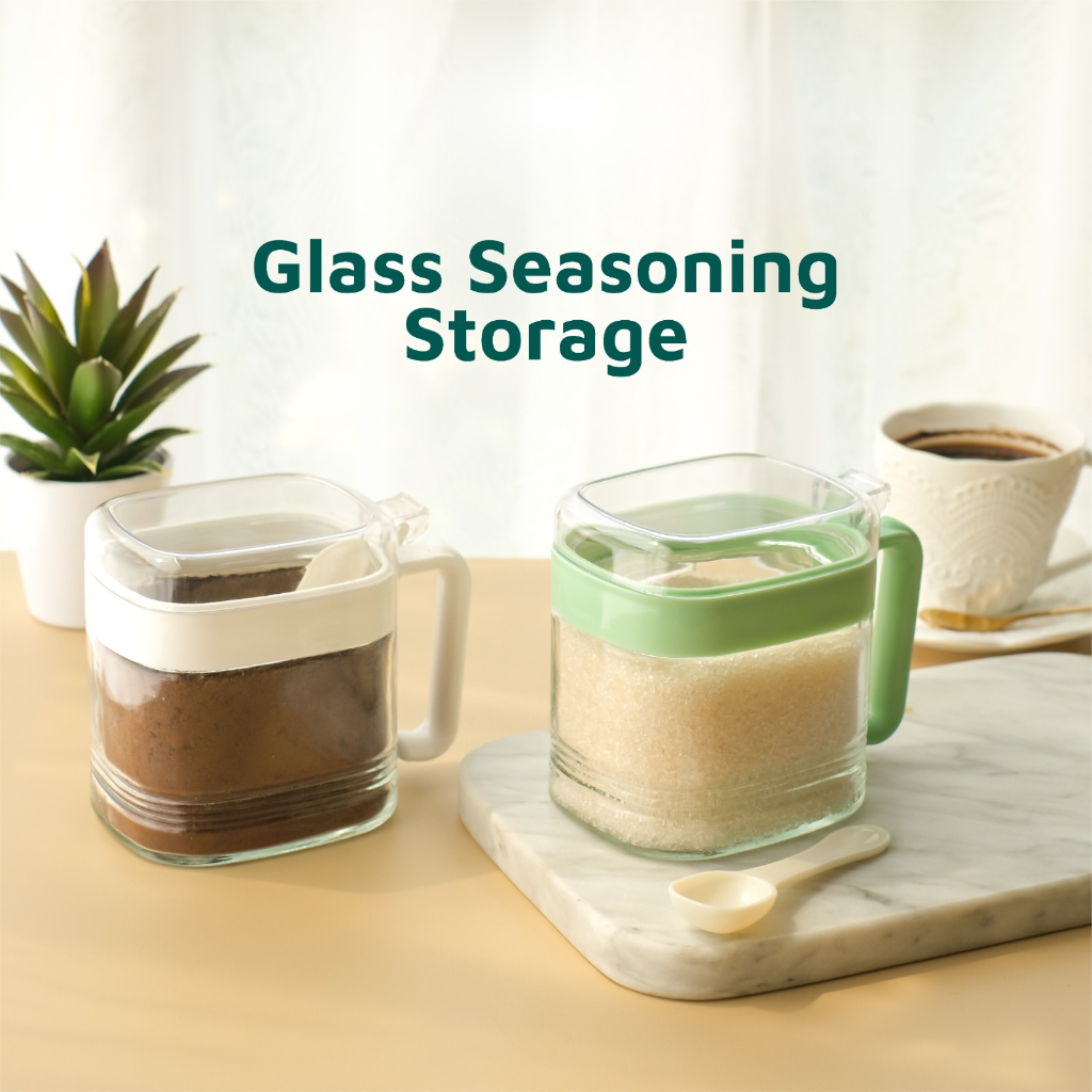 Glass Seasoning Box / Tempat Bumbu Dapur Kaca Serbaguna