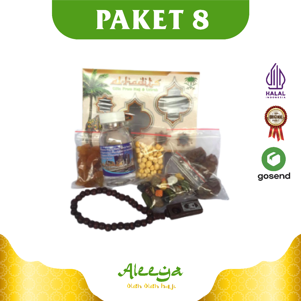 

oleh oleh haji dan umroh grosir murah air zamzam ori + Coklat krikil + Tasbih kayu paket 8