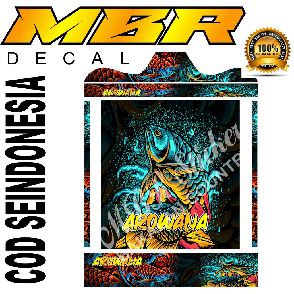 stiker kandang kotak arowana decal sangkar,stiker kandang burung cod