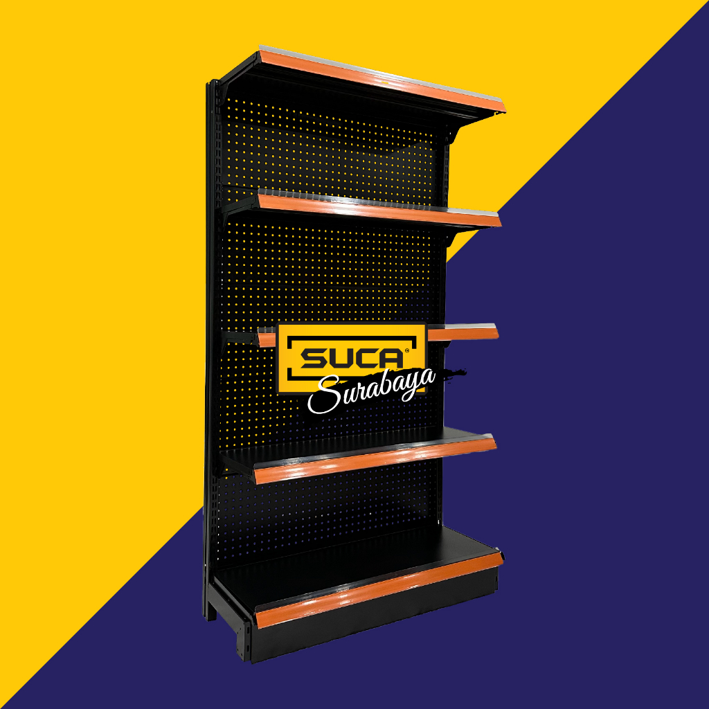 Rak Minimarket Wall Gondola T 1.95M 5 Hambalan (Start) - A21 Backplate