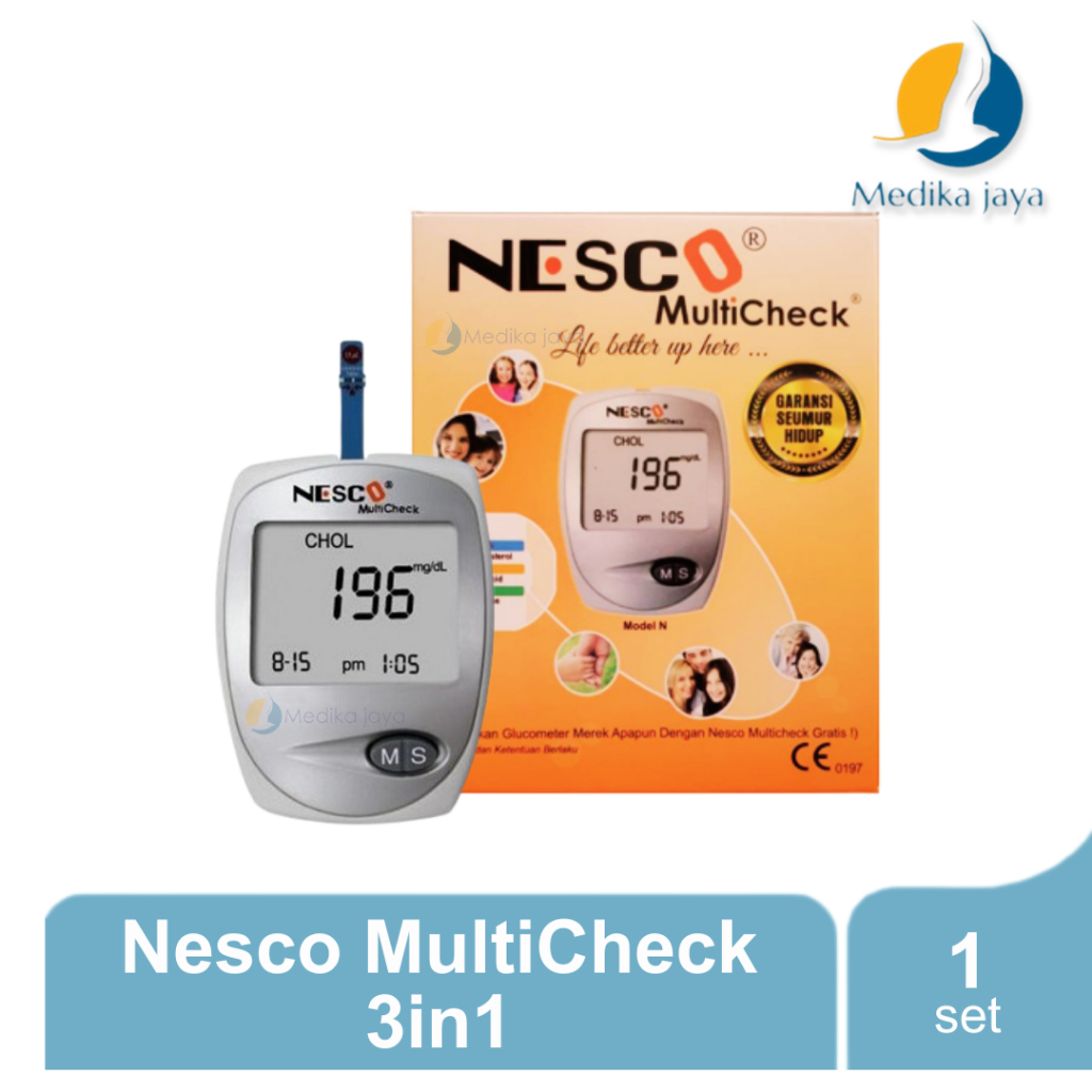 Nesco MultiCheck 3in1 / Alat Tes Kesehatan Gula Darah / Asam Urat / Kolesterol / Medika Jaya