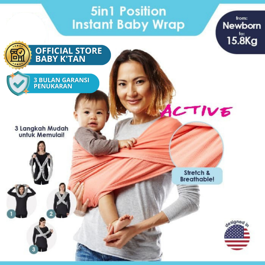 Baby K'tan Baby Carrier - Active - Coral