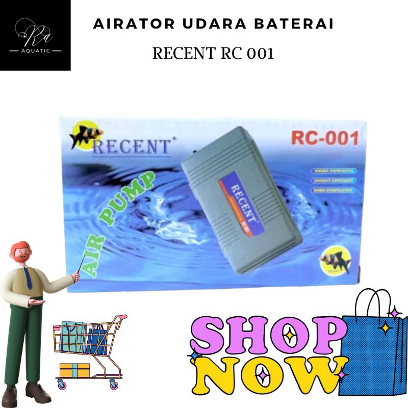 RECENT PORTABLE BATTERAI AIR PUMP/ AERATOR BATERAI RECENT RC 001