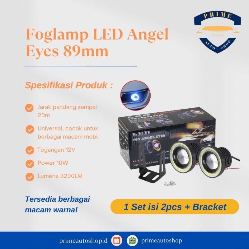 Lampu Foglamp Angel Eyes Mobil 89mm / Lampu Foglamp Angel Eyes Universal