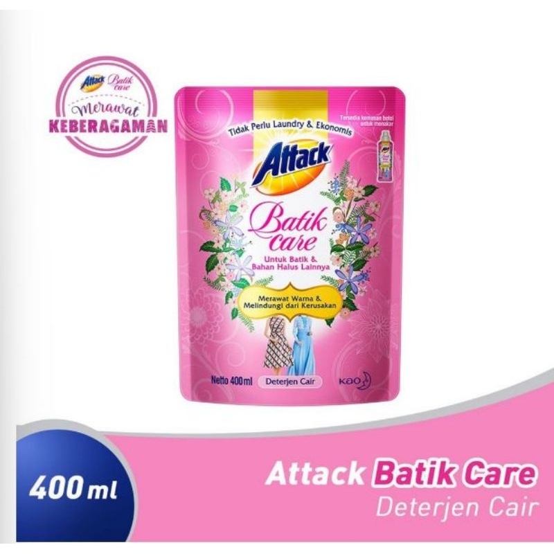 Attack Deterjen Cair Batik Care Pouch 400ml - Sabun Cuci / Detergen
