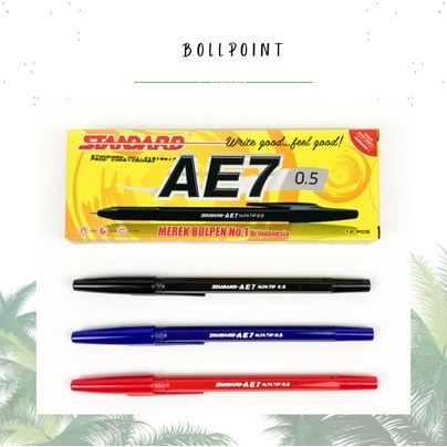 

PULPEN AE7 / BOLPOIN AE7 / PENA AE7 / BALL PEN STANDARD AE7 HITAM / MERAH / BIRU ( PCS )