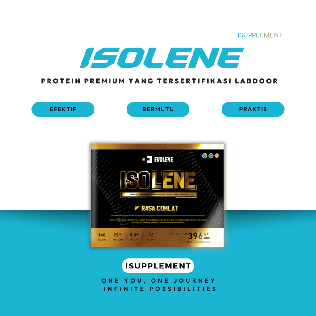 Isolene 12 Sachet 396gr Whey Protein Isolate Evolene Official Isolen Isolin Evolen