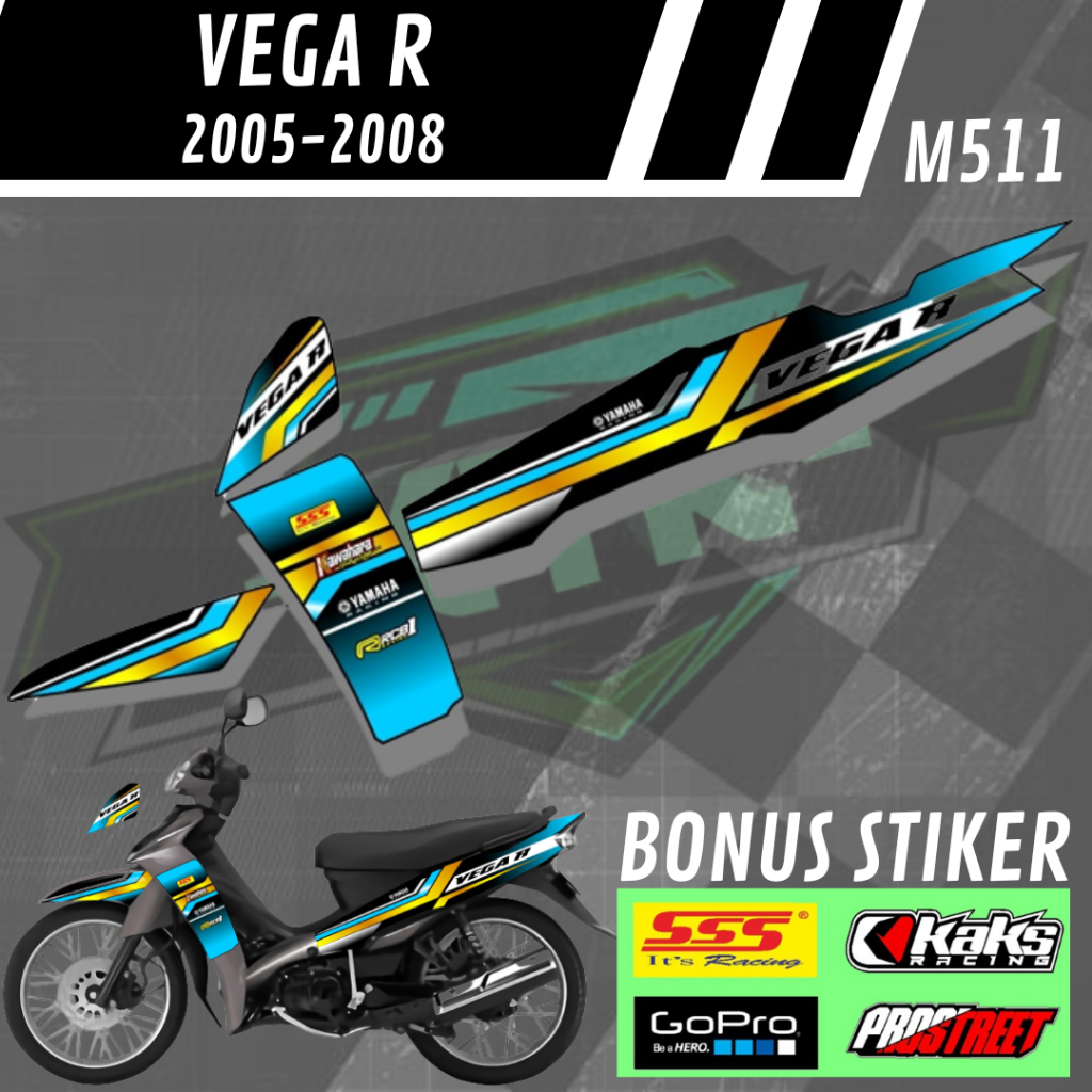 Lis Stiker Striping Yamaha Vega R Lama Old M511 Tahun 2005 2006 2007 2008 2009 List Sticker Aksesori