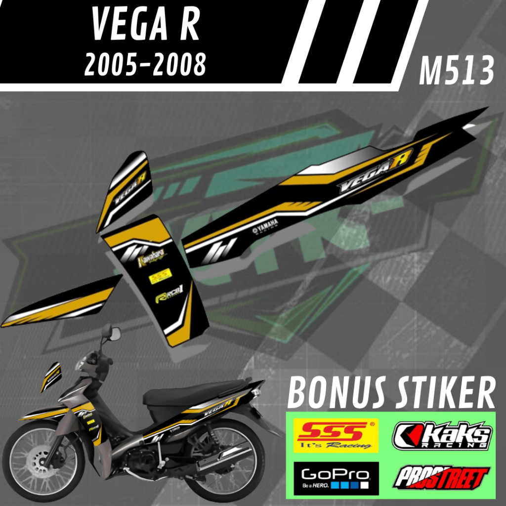 Lis Stiker Striping Yamaha Vega R Lama Old M513 Tahun 2005 2006 2007 2008 2009 List Sticker Aksesori
