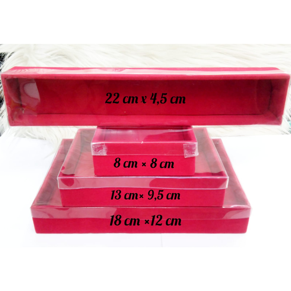 Kotak Box Gelang Bros Kalung Bludru Tutup Mika Tempat Bros Souvenir Box perhiasan emas