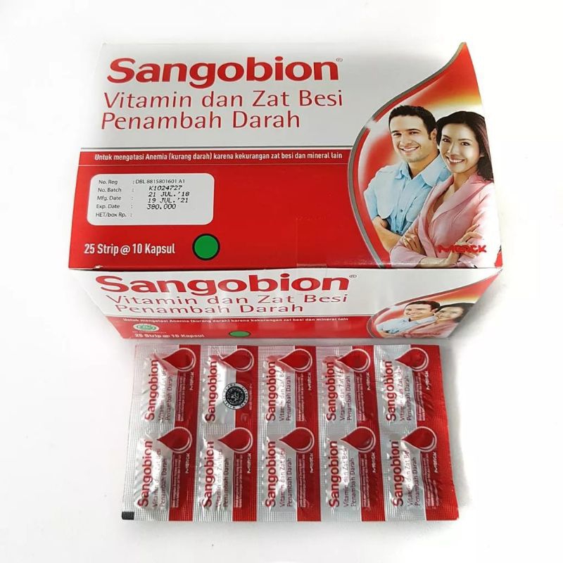 Sangobion kapsul isi 10 / vitamin penambah darah / vitamin zat besi ;sangobion10