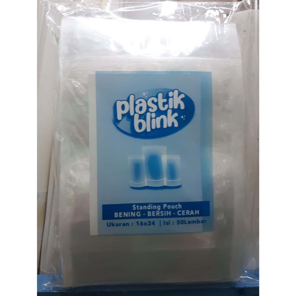 

Plastik standing Pouch (Blink) Uk.16x24 50pcs/pack