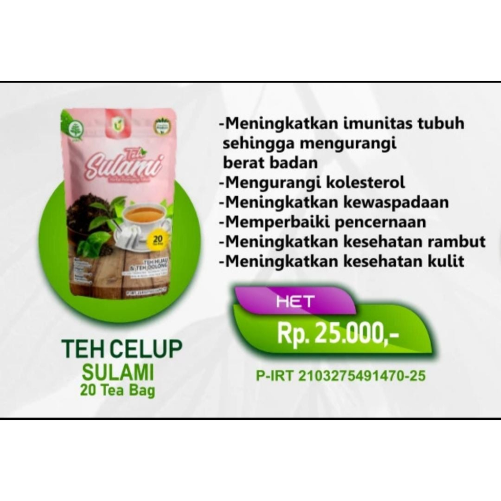 

Teh Celup Herbal SULAMI Usybah Original Isi 20