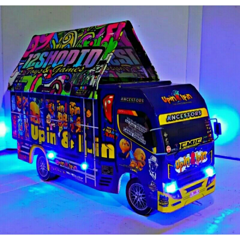 miniatur truk oleng lampu terpal