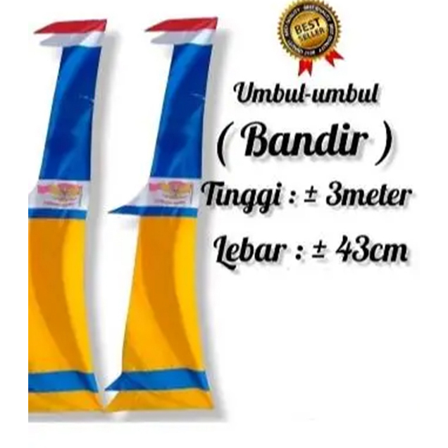 BENDERA UMBUL-UMBUL BANDIR POLOS BIRU UKURAN JUMBO