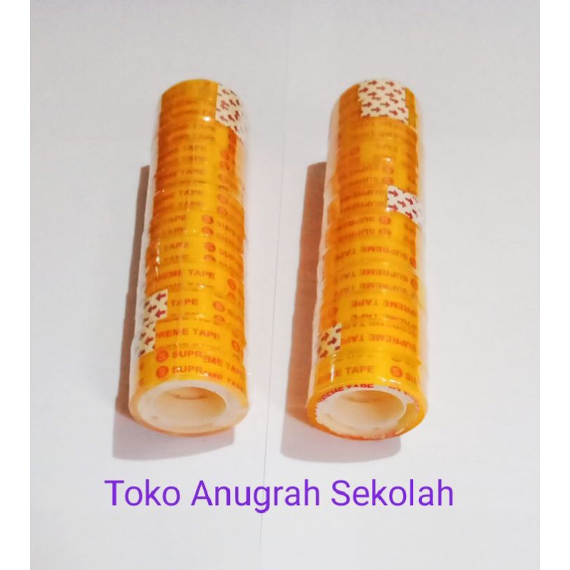Isolasi Bening Kecil/ Isolasi Kado supreme 1/2 x 10 inch (1 Slop isi 12 pcs)