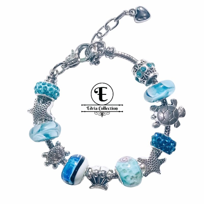 Gelang Wanita Manik Biru Laut | Import