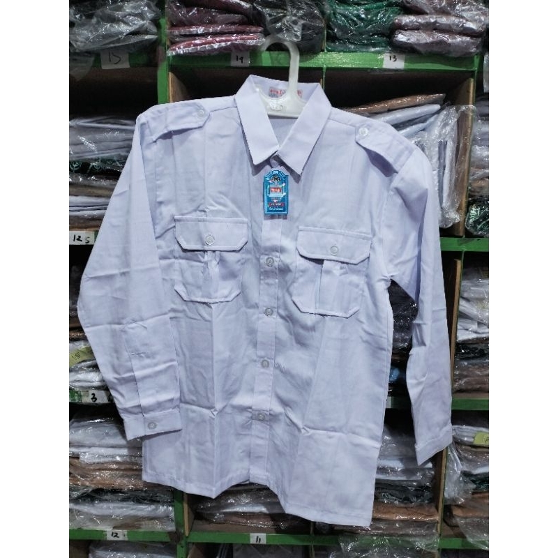 kemeja putih saku 2 atas kemeja PDL kemeja security