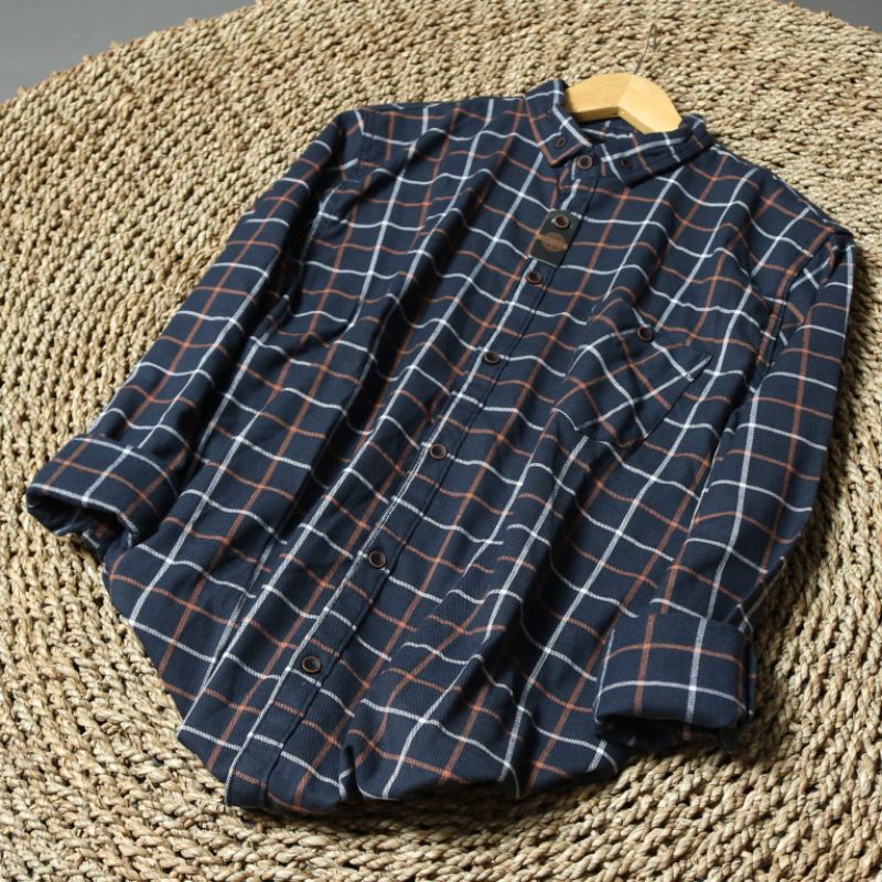 KEMEJA FLANEL LENGAN PANJANG HEM PRIA WANITA F63