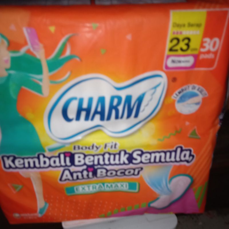pembalut charm extra maxi 23 cm isi 30 pads non wing