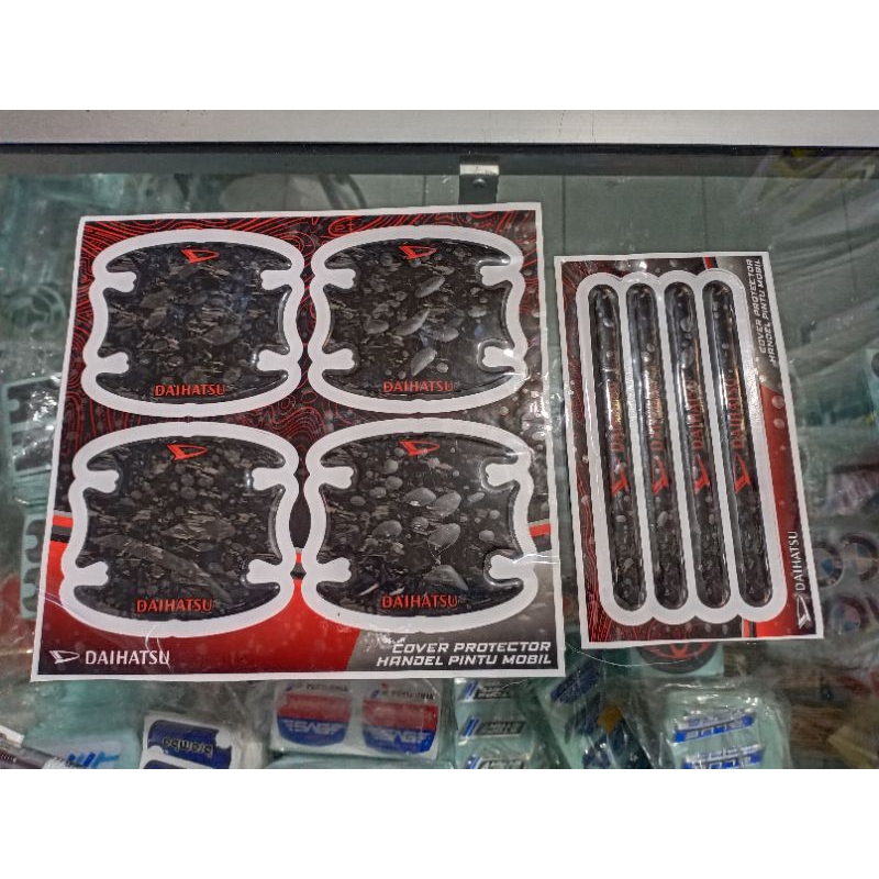 Emblem Timbul Handel Pintu Mobil Xenia Terios Universal / Sticker Set Timbul Handel Pintu Mobil