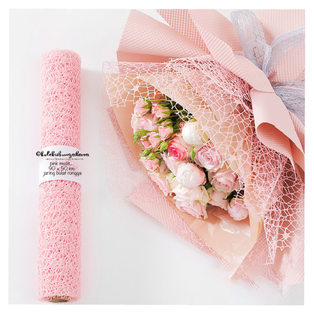 

flower wrapping korea jaring net kertas jala buket bouquet polynet