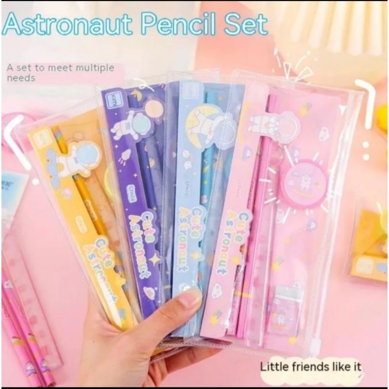 

KAN Alat Tulis Paket Cute Astronaut Stationery Set 5 In 1