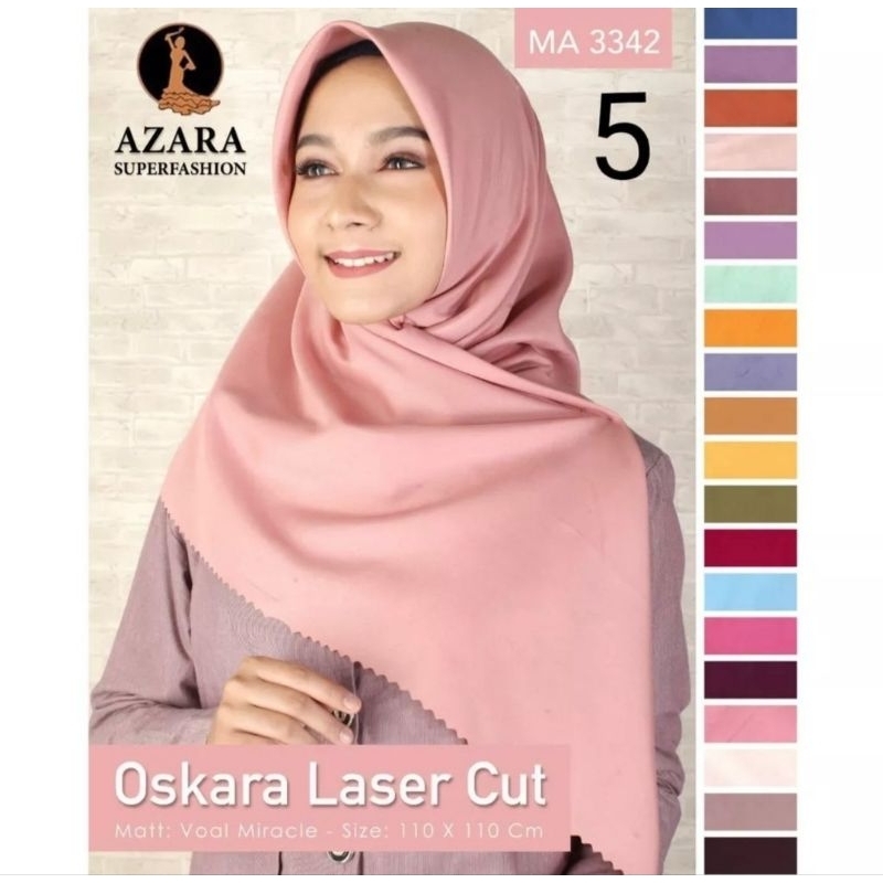 Hijab Azara Oskara Lasercut Voal | Jilbab Kerudung | Souvenir Haji Umroh
