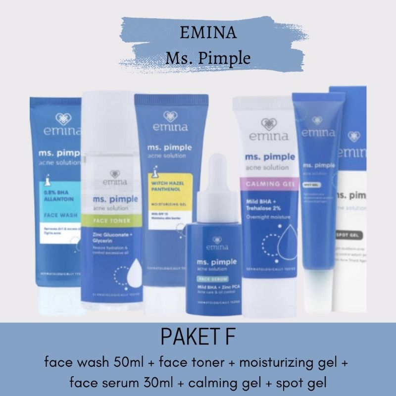 Emina Ms Pimple Paket Lengkap Komplit | Skincare Emina 1 Paket Acne