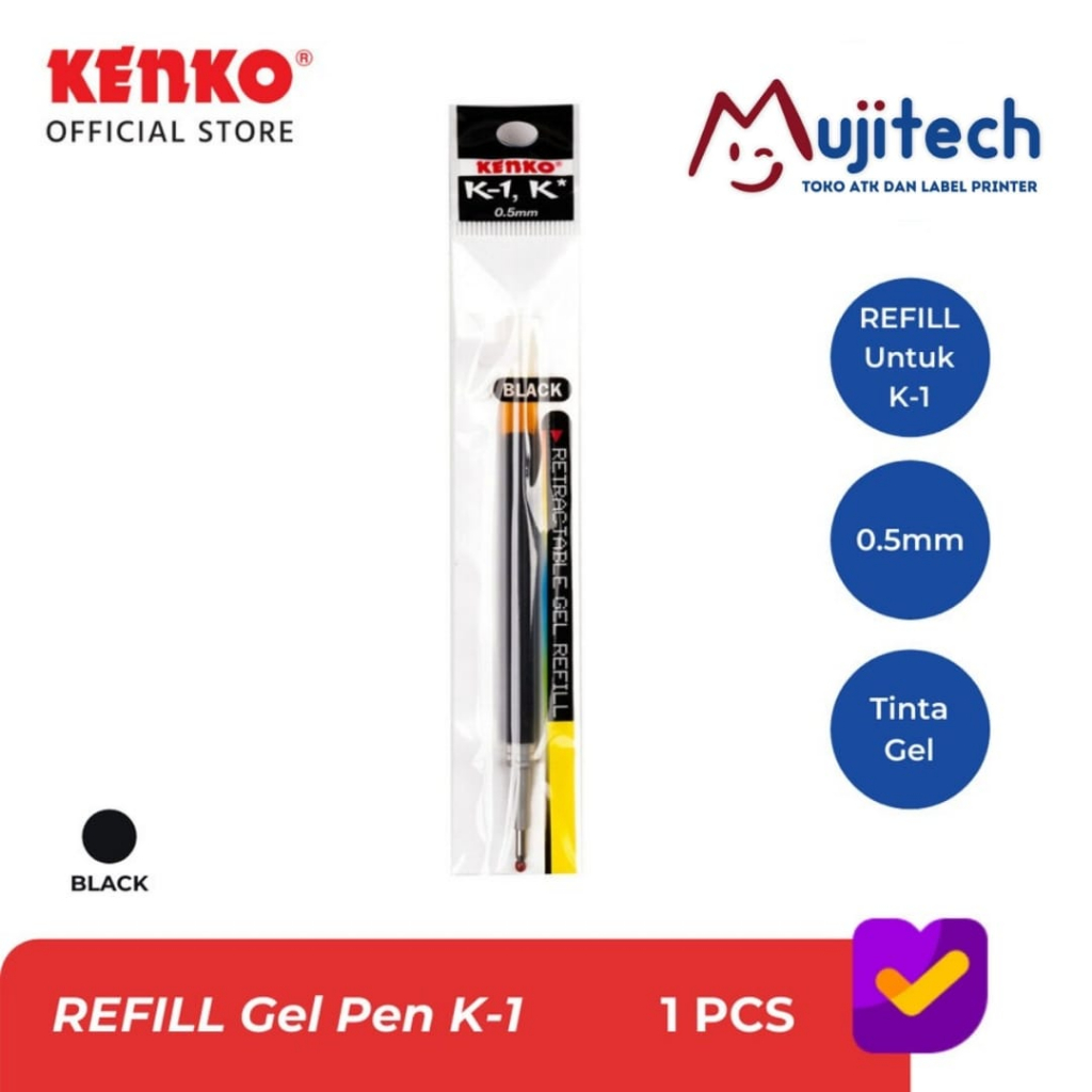 

KENKO REFILL ISI ULANG PULPEN GEL K1 K 1 RETRACTABLE 0.5mm BOLPEN