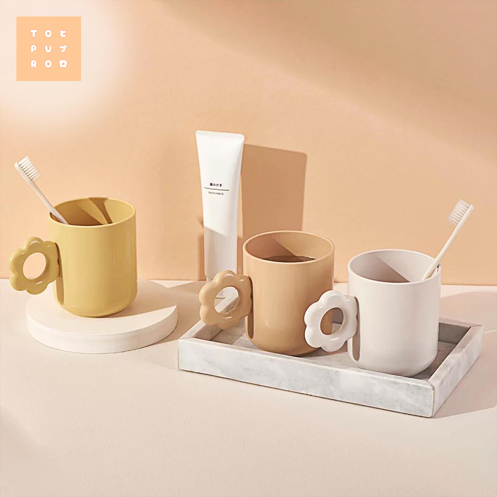 Gelas Plastik Mug Aesthetic Korea Minimalis Sikat Gigi Cangkir Unik