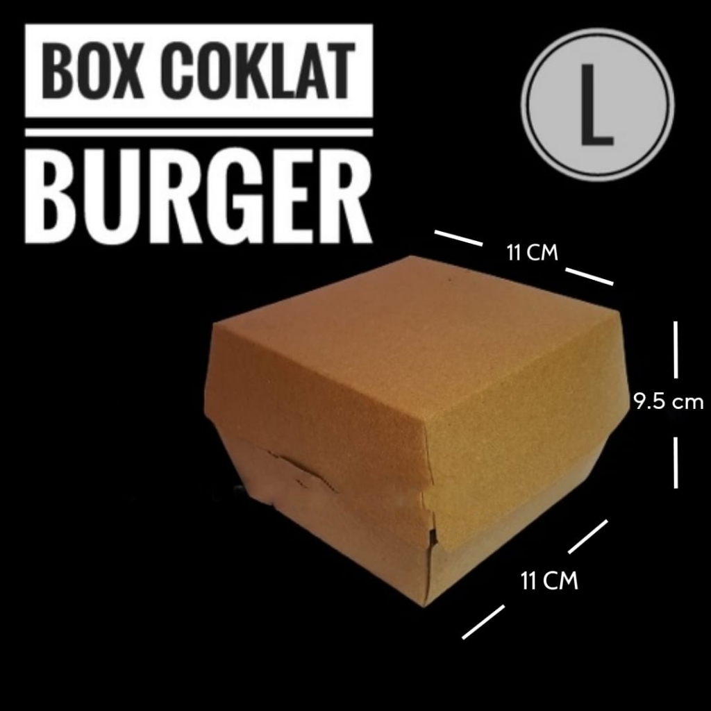 

Brown Paper Box Burger L/ Box Burger/ Snack Box ( isi 10 )