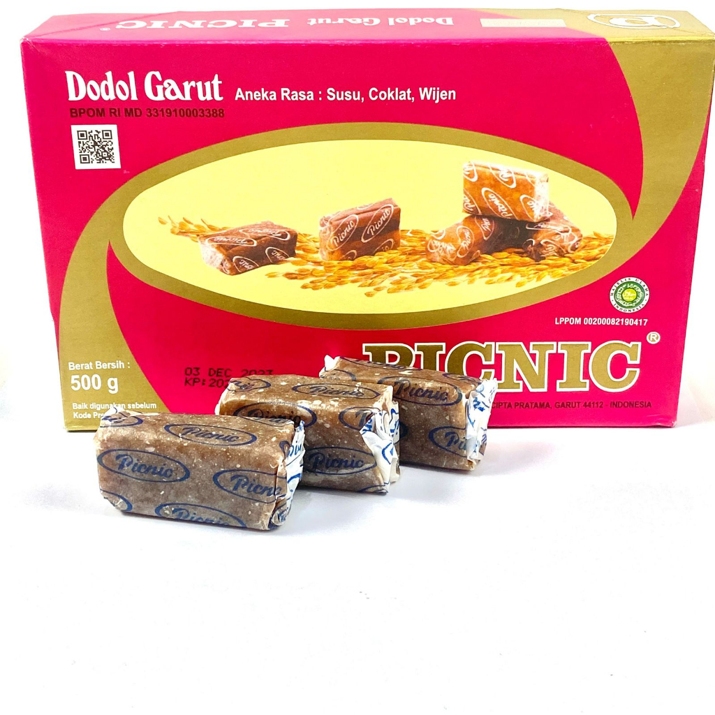 

Jajanan Kue Dodol Garut Picnic 1 Kotak 500 Gram Rasa Susu Wijen Coklat