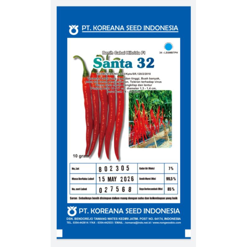 Benih Cabe Santa 32 F1 10