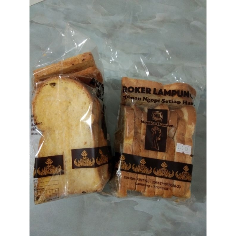 

ROKER Roti Kering Lampung Monica Loren Original (Kemasan Seal bukan steples), Enak dan Tidak Keras