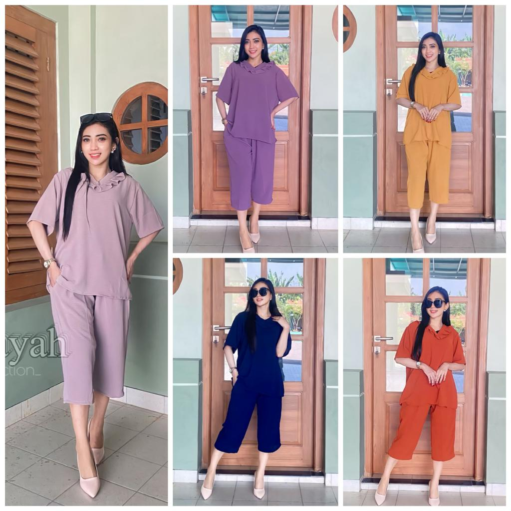 PAJAMAS POLOS / SETELAN LENGAN PENDEK / PAJAMAS RAYON/ Set Crinkle Jumbo