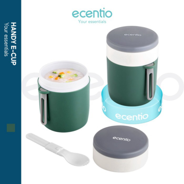 

Dijual ecentio 450ml Mangkuk sup Cangkir sup Portable Free Sendok BPA Free Murah