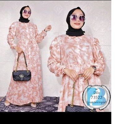 Gamis extu/gamis premium outfit wanita/Gamis balon tie dye lengan balon busui kancing