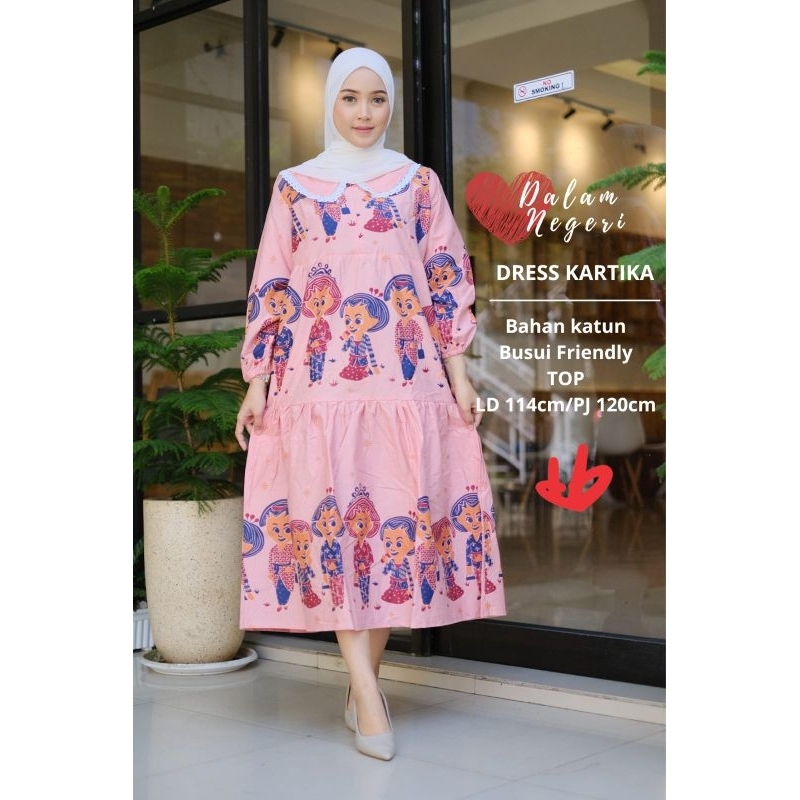 MIDI DRESS BATIK SOLO KARAKTER MBOK JAMU