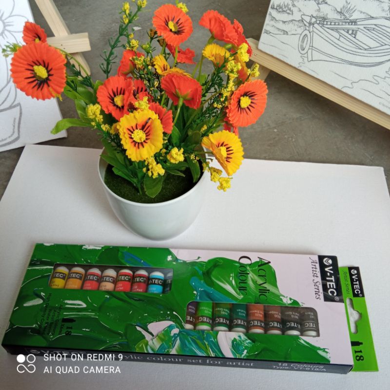 cat acrilic V-tec set 18 warna / cat lukis